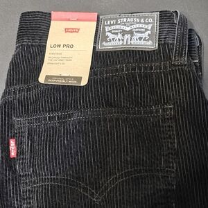 Levi's Corduroy Pants Mens 29 x30 Black 100% Cotton Straight Leg Relaxed NWT